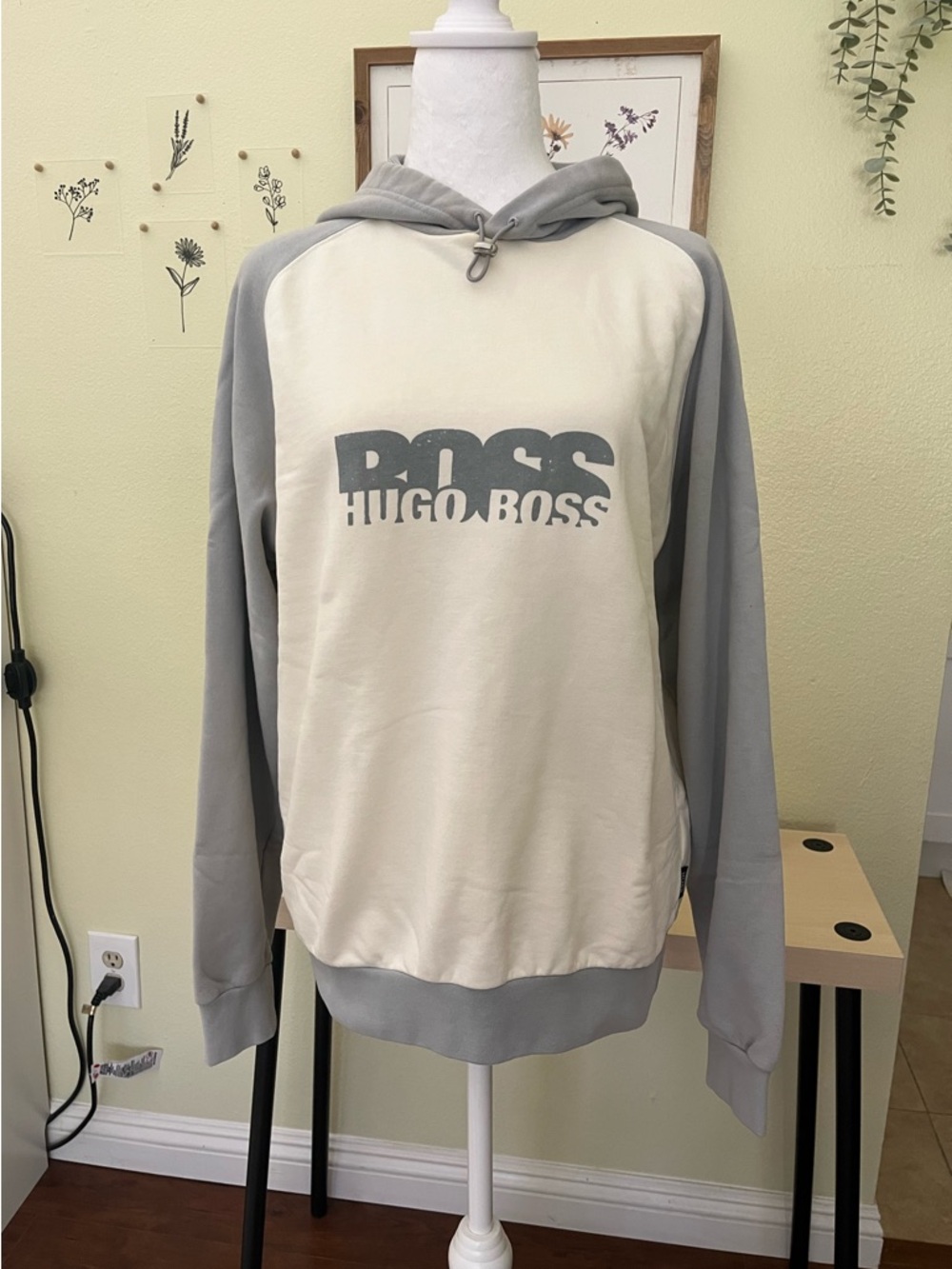 BOSS Hugo Boss Golf Logo Colorblock Pullover Hoodie Cotton Athleisure M